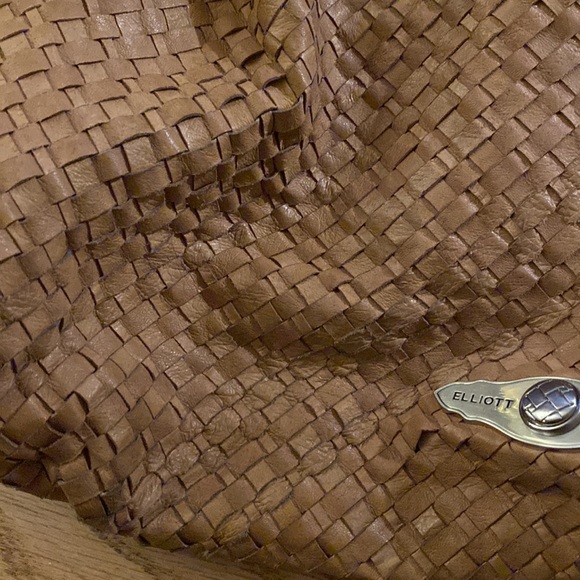 Elliot Lucca woven leather weave hobo bag brown tan - Picture 5 of 11